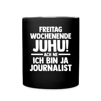 Reporter Journalistik Journalist - Tasse einfarbig - Schwarz - Vorne