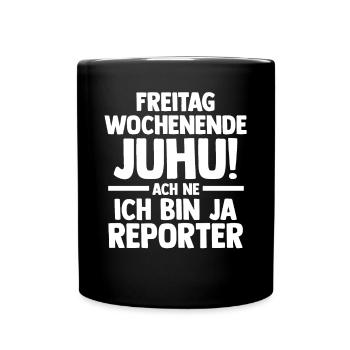 Journalistik Journalist Reporter - Tasse einfarbig - Schwarz - Vorne