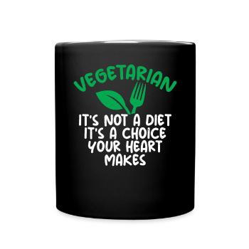 Vegetable Lover Vegetarian Gifts - Full Colour Mug - black - Front