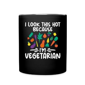 Vegetable Lover Vegetarian Gifts - Full Colour Mug - black - Front