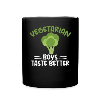 Vegetable Lover Vegetarian Gifts - Full Colour Mug - black - Front