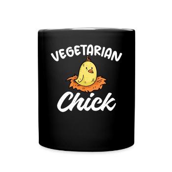 Vegetable Lover Vegetarian Gifts - Full Colour Mug - black - Front