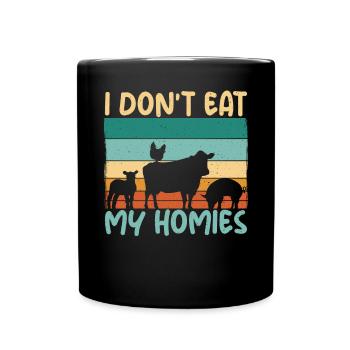 Vegetable Lover Vegetarian Gifts - Full Colour Mug - black - Front