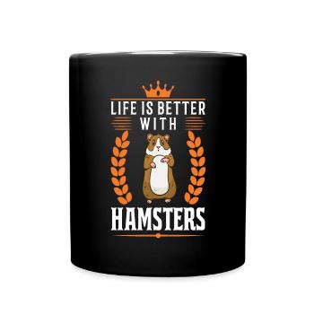 La vie est meilleure avec un hamster - Mug uni - noir - Devant