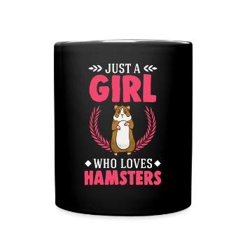 Hamster Girl Golden Hamster Dwarf Hamster - Full Colour Mug - black - Front