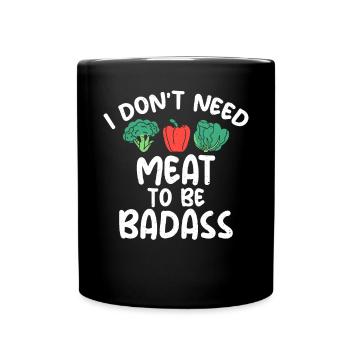 Vegetable Lover Vegetarian Gifts - Full Colour Mug - black - Front