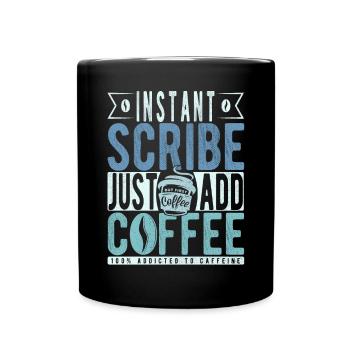 Schreiber Kaffee Spruch - Tasse einfarbig - Schwarz - Vorne