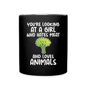 Vegetable Lover Vegetarian Gifts - Full Colour Mug - black - Front