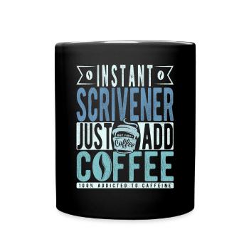 Schreiber Kaffee Spruch - Tasse einfarbig - Schwarz - Vorne