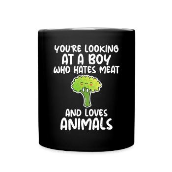 Vegetable Lover Vegetarian Gifts - Full Colour Mug - black - Front