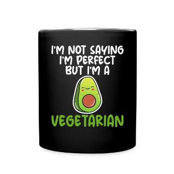 Vegetable Lover Vegetarian Gifts - Full Colour Mug - black - Front