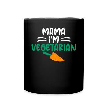 Vegetable Lover Vegetarian Gifts - Full Colour Mug - black - Front