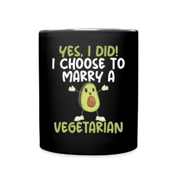 Vegetable Lover Vegetarian Gifts - Full Colour Mug - black - Front