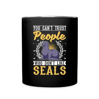 Cadeau de phoque Lion de mer Phoque Lion de mer - Mug uni - noir - Devant