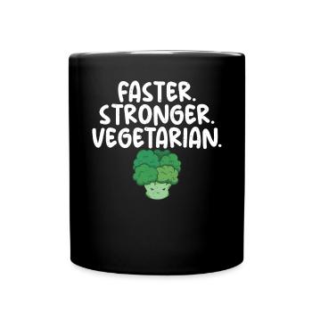 Vegetable Lover Vegetarian Gifts - Full Colour Mug - black - Front