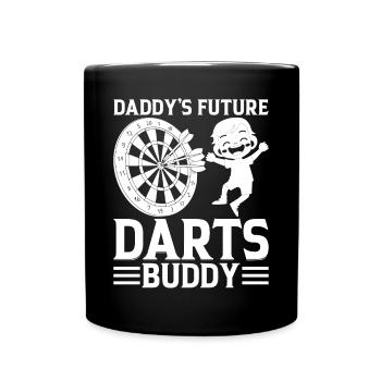 Darts Baby Darts Player Boy - Daddy's Future Darts - Tasse einfarbig - Schwarz - Vorne