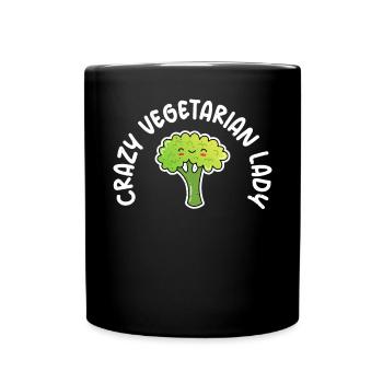 Vegetable Lover Vegetarian Gifts - Full Colour Mug - black - Front