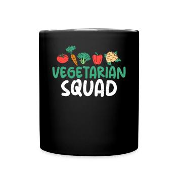 Vegetable Lover Vegetarian Gifts - Full Colour Mug - black - Front