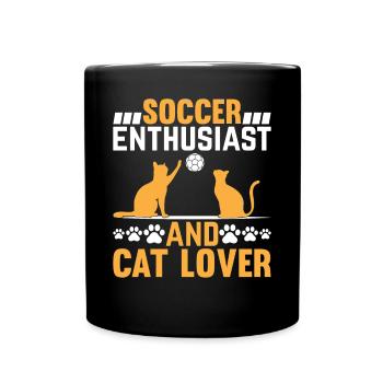 Soccer Player Cat Owner - Soccer Enthusiast And Ca - Tasse einfarbig - Schwarz - Vorne