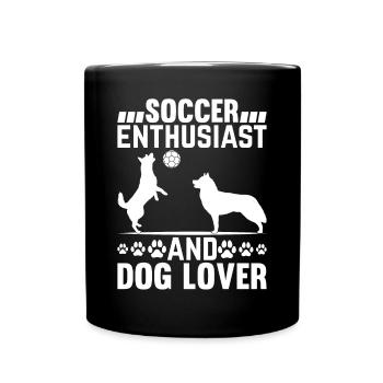 Soccer Enthusiast And Dog Lover - Soccer Player - Full Colour Mug - black - Front
