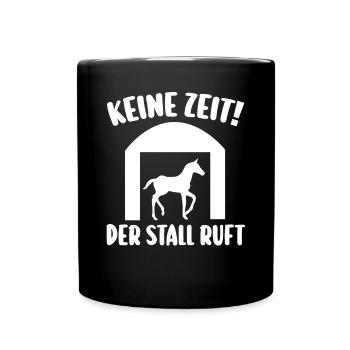 Reiten Reiter Pferd Pferde - Tasse einfarbig - Schwarz - Vorne