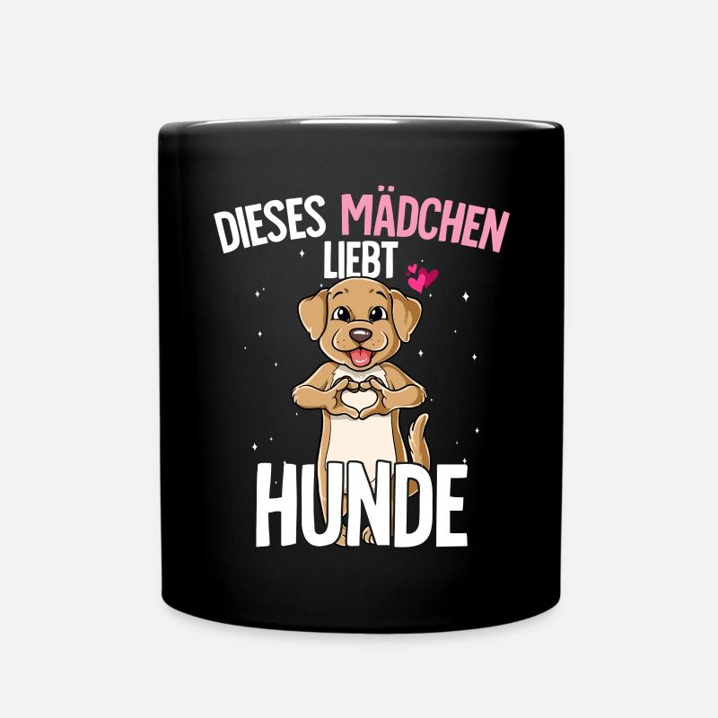 Hund Mädchen - Tasse einfarbig - Schwarz