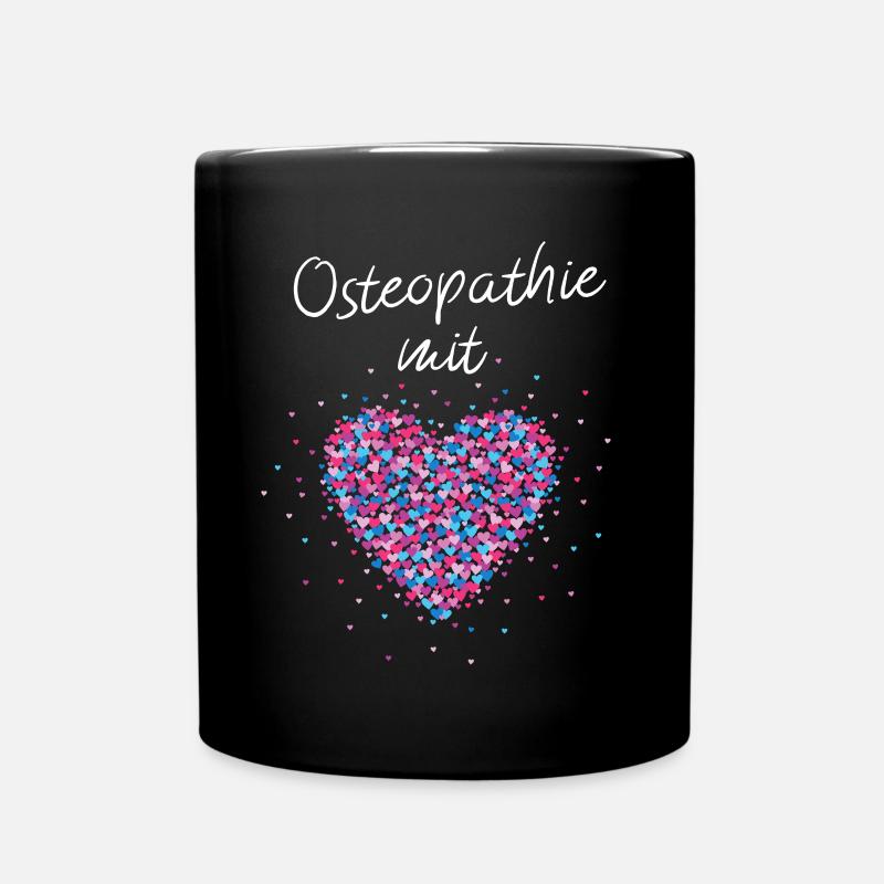 Osteopathie mit Herz Alternative Medizin - Tasse einfarbig - Schwarz