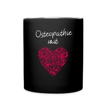 Osteopathie mit Herz Osteopathin Triggerpunkte - Tasse einfarbig - Schwarz - Vorne