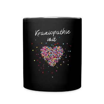 Kraniopathie mit Herz Kraniopathin Chiropraktik - Tasse einfarbig - Schwarz - Vorne