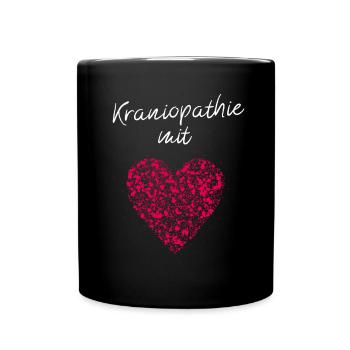 Kraniopathie mit Herz Chiropraktik Kranio Medizin - Tasse einfarbig - Schwarz - Vorne