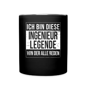 Ingenieur Geburtstag geboren Legende Ingenieur - Tasse einfarbig - Schwarz - Vorne
