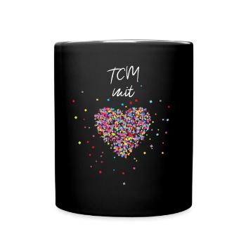 TCM mit Herz Akupunktur Physiotherapie Tuina - Tasse einfarbig - Schwarz - Vorne