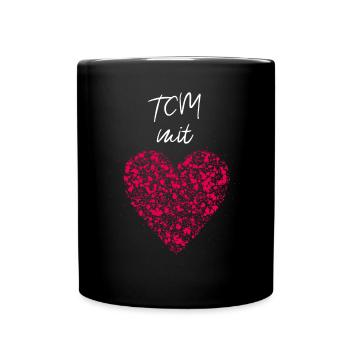 TCM mit Herz Altnernative Chinesische Medizin - Tasse einfarbig - Schwarz - Vorne