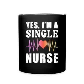 Tenue d’infirmière célibataire - Mug uni - noir - Devant
