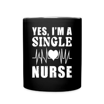 Infirmière et célibataire - Mug uni - noir - Devant