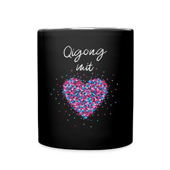 Qigong Herz Yoga Meditation Altnernative Therapie - Tasse einfarbig - Schwarz - Vorne