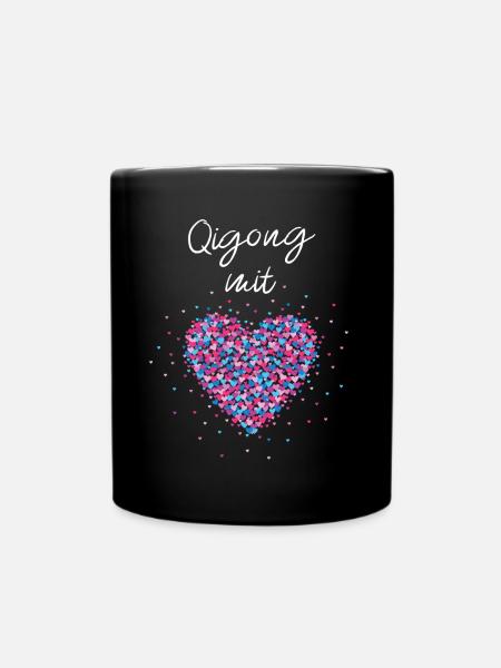 Qigong Herz Yoga Meditation Altnernative Therapie - Tasse einfarbig - Schwarz