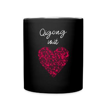 Qigong mit Herz Altnernative Medizinerin Yin-Yang - Tasse einfarbig - Schwarz - Vorne