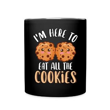 Je suis ici pour manger tous les biscuits mignons biscuits drôles - Mug uni - noir - Devant