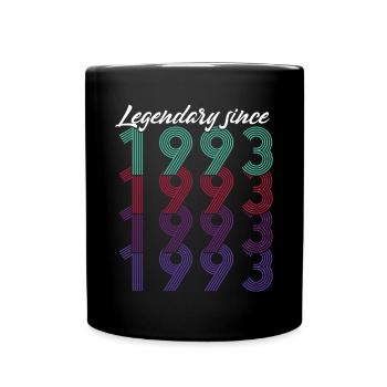 30. Geburtstag Vintage 1993 Legendary Since 1993 - Tasse einfarbig - Schwarz - Vorne