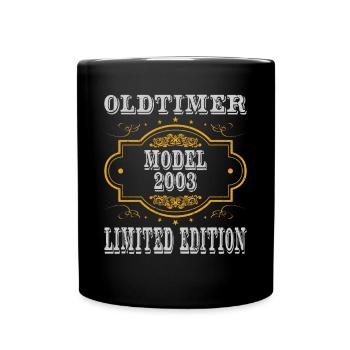 20. Geburtstag Oldtimer Model 2003 Limited Edition - Tasse einfarbig - Schwarz - Vorne