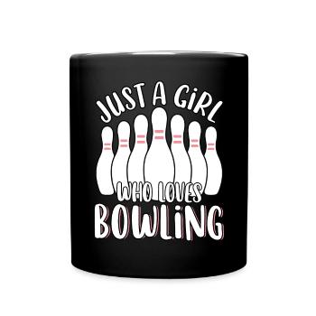 Just A Girl Who Loves Bowling Cute Women's - Full Colour Mug - black - Front