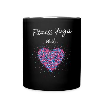 Fitness Yoga mit Herz Yogalehrerin Fitnessstudio - Tasse einfarbig - Schwarz - Vorne
