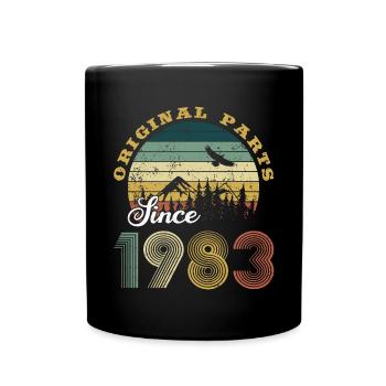 40. Geburtstag Original Parts since 1983 - Tasse einfarbig - Schwarz - Vorne