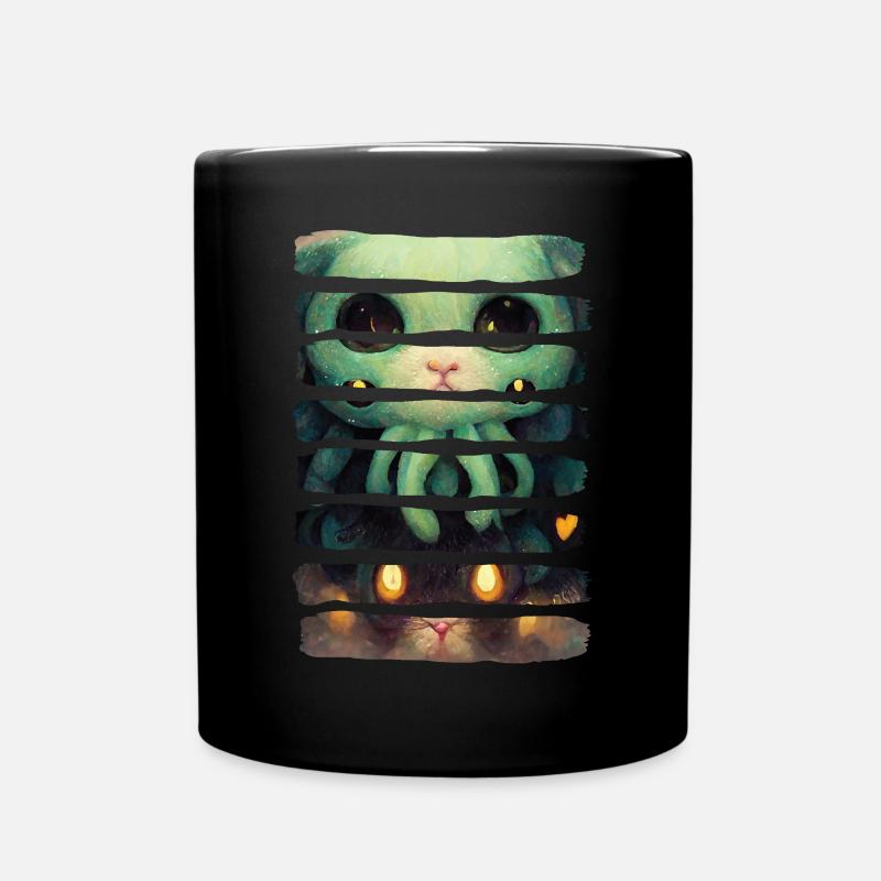 Niedliche Cthulhu Cathulhu Lustige Lovecraft Horror Katze - Tasse einfarbig - Schwarz