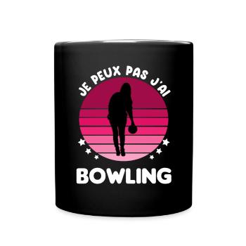 je peux pas j'ai bowling vintage femme - Mug uni - noir - Devant