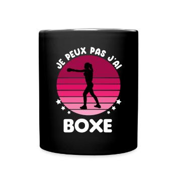 je peux pas j'ai boxe vintage femme - Mug uni - noir - Devant