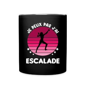 je peux pas j'ai escalade vintage femme - Mug uni - noir - Devant
