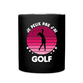 je peux pas j'ai golf vintage femme - Mug uni - noir - Devant