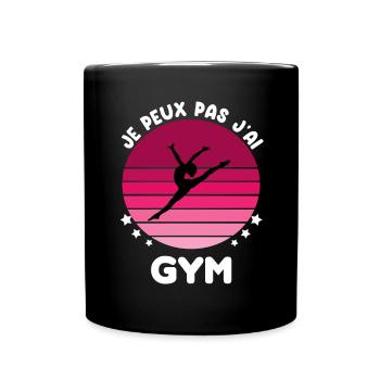 je peux pas j'ai gym vintage femme - Mug uni - noir - Devant